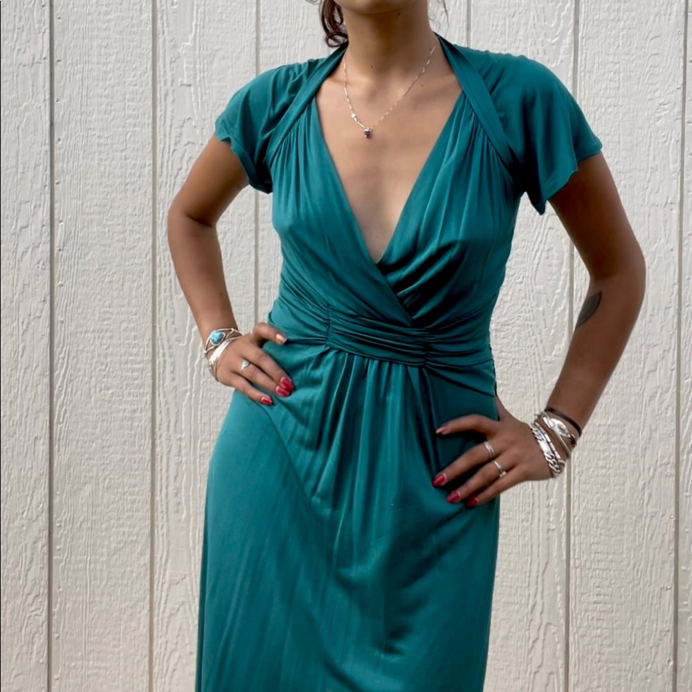 Banana Republic Teal Silk Dress